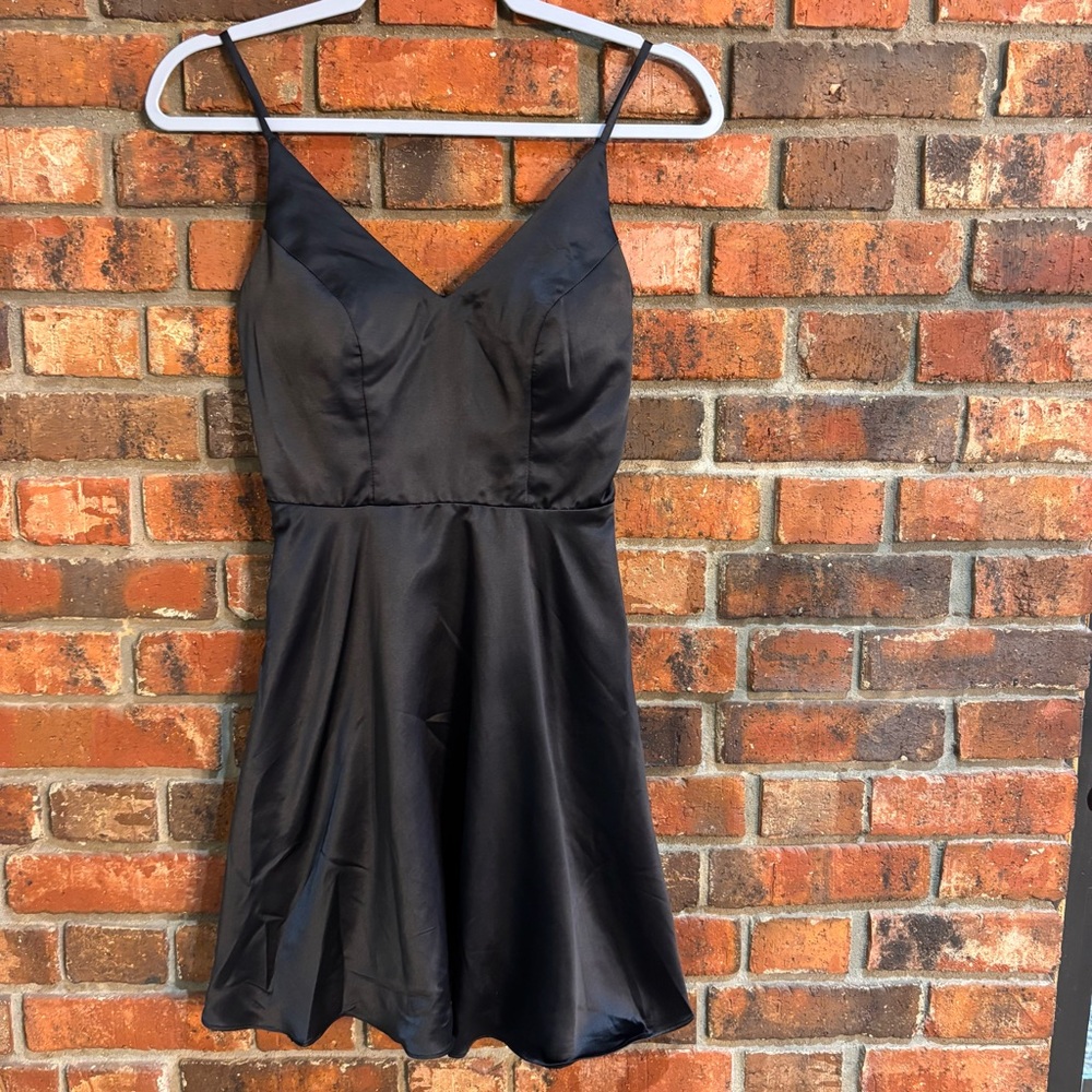 B. Darlin womens fit and flare short cocktail homecoming event dress black 1/2